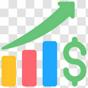 Stock Market - Rising Bar Graph With Green Dollar Sign Transparent PNG