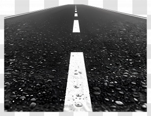 Asphalt Road Side View - Wet Asphalt Road With White Line Transparent PNG