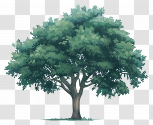 Big Tree - Green Tree Illustration For Nature Concept Transparent PNG
