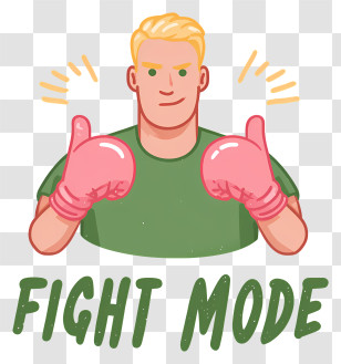 Fight Mode - Boxing Man In Fight Mode Transparent PNG