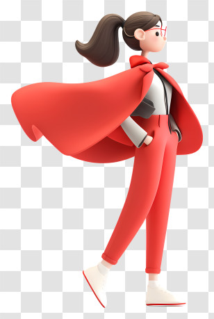 Girl Wearing Red Cape - Woman In Red Cape Transparent PNG