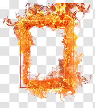 Fire Frame - Dynamic Flaming Frame Decorative Illustration Transparent PNG