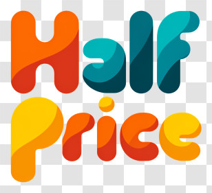 Half Price - Bold Half Price Sale Sign Transparent PNG