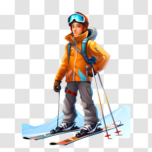 Ski Day - Skier In Winter Sports Gear Transparent PNG