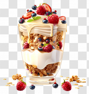 Yogurt Parfait - Yogurt Parfait With Berries Transparent PNG