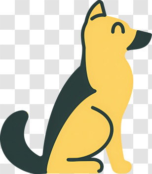 Cartoon Dog - Cartoon Illustration Of A Sitting Dog Transparent PNG