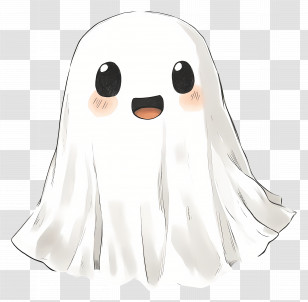 Cute Ghost - Happy Cartoon Ghost Illustration Transparent PNG