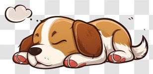World Sleeping Day - Adorable Sleeping Cartoon Dog Transparent PNG