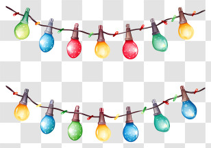 Christmas Lights - Colorful String Lights For Decoration Transparent PNG