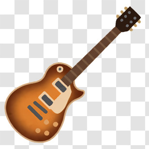 Music - Electric Guitar Illustration With Gradient Finish Transparent PNG