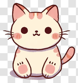 Kitten - Cute Cat Cartoon In Doodle Style Transparent PNG