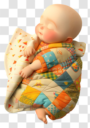 Infant Baby - Sleeping Baby Wrapped In Blanket Illustration Transparent PNG