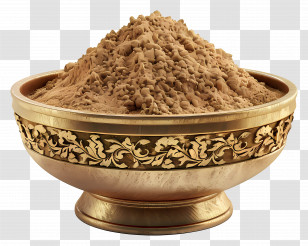 Masala Powder - Bowl Of Brown Powder Transparent PNG