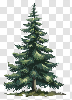 Fir Tree - Tall Evergreen Pine Tree Illustration Transparent PNG