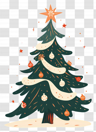 Christmas Tree - Beautiful Decorated Christmas Tree Transparent PNG