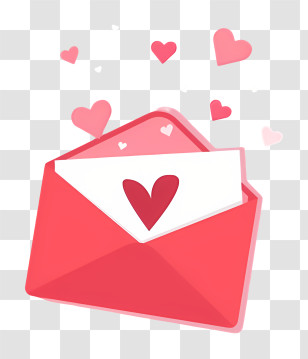 Mail - Heart Envelope With Romantic Symbols Transparent PNG