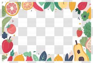 Food Background - Fruit And Vegetable Border Illustration Transparent PNG