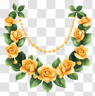 Ugadi Garland - Yellow Rose Flower Garland Transparent PNG