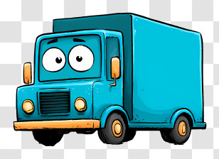 Cartoon Truck - Blue Cartoon Truck Transparent PNG