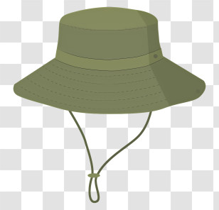 Fashion - Green Bucket Hat Transparent PNG