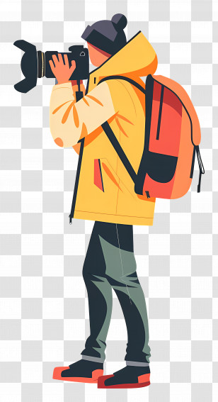 Photographer Taking Photo - Modern Photographer Ready For Adventure Transparent PNG