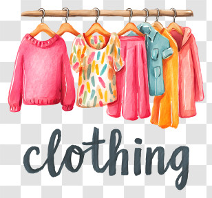 Clothing Logo - Colorful Clothing Hangers Illustration Transparent PNG