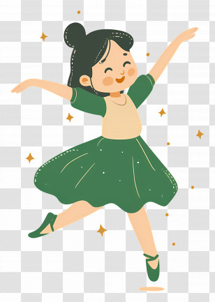 Ballet - Cartoon Dancing Girl With Grace Transparent PNG