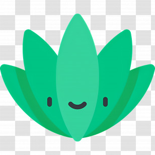 Aloe Vera - Happy Leaf Cartoon Transparent PNG