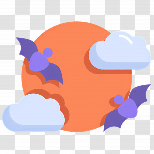 Halloween Moon - Bats Flying Around The Moon Transparent PNG