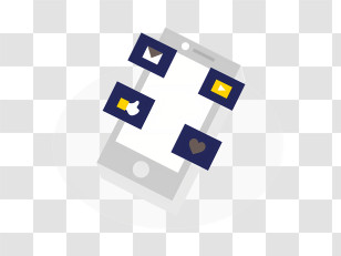 Icon - Smartphone With Social Media Icons Transparent PNG