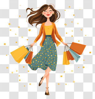 Woman Holding Multiple Shopping Bags - Happy Woman With Shopping Bags Transparent PNG
