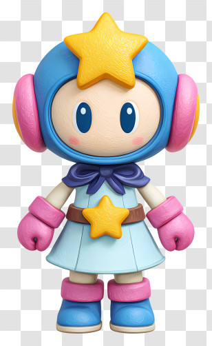 Acrobat Aqua - Pastel Star Mascot Character Transparent PNG