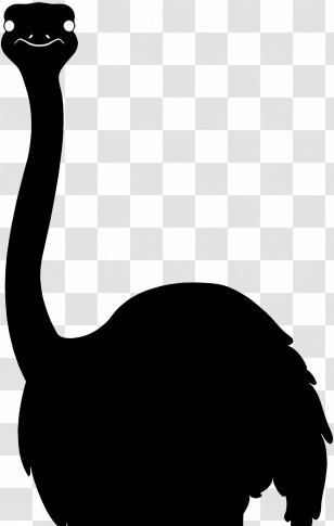 Ostrich - Black Silhouette Of An Ostrich Transparent PNG