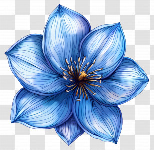 Blue Flower - Beautiful Blue Flower Transparent PNG