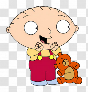 Stewie Griffin - Cartoon Baby With Teddy Bear Transparent PNG