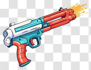 Toy Gun - Cartoon-Style Water Blaster Toy Illustration Transparent PNG