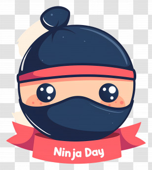 Ninja Day - Adorable Ninja Cartoon Design For Ninja Day Transparent PNG