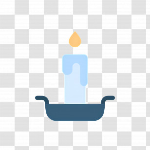 Candle Lighting - Blue Candle With Holder Transparent PNG