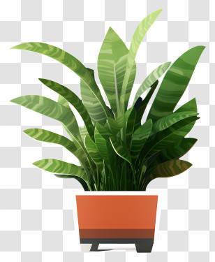 Red Ceramic Pot - Potted Plant With Vibrant Green Leaves Transparent PNG