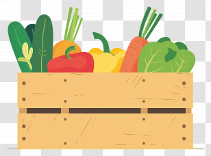 Vegetable Box - Wooden Crate Filled With Fresh Vegetables Transparent PNG