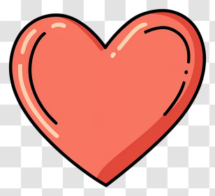 Cartoon - Red Heart Symbol Illustration For Love And Affection Transparent PNG