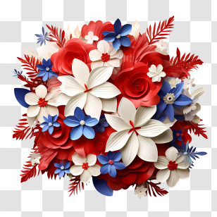 Costa Rica Independence Day - Red, White, And Blue Floral Arrangement Transparent PNG