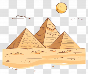 Pyramids Of Giza - Egyptian Pyramids In Cartoon Style Transparent PNG