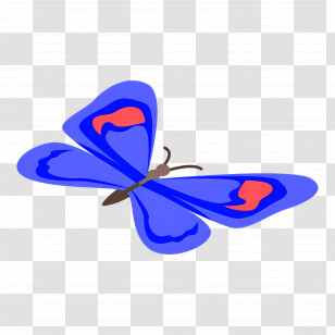 Blue Butterfly - Blue Butterfly With Red Spots Transparent PNG