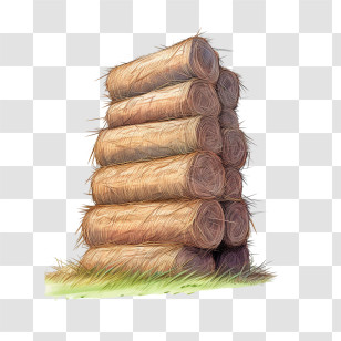 Hay Bale
 - Stacked Hay Bales On Farmland Transparent PNG
