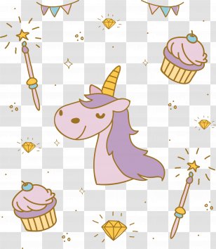 The Black Unicorn Drawing - Food - Hand Drawn Pattern Transparent PNG
