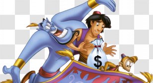 Aladdin Genie Princess Jasmine Iago Abu - Silhouette - Disney Transparent PNG