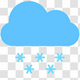 Snowy Weather - Blue Cloud With Snowflakes Icon Transparent PNG