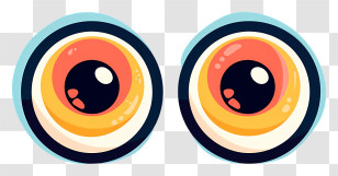 Googly Eyes - Cartoon Orange Eyes Illustration Transparent PNG