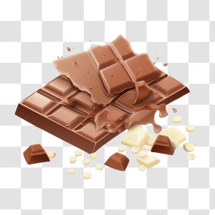Chocolate Bar
 - Melted Chocolate Bar With Pieces Transparent PNG